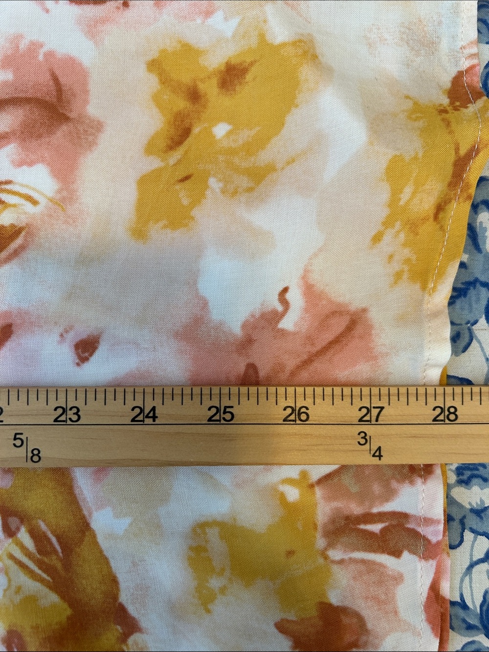 ANDREE BY UNIT Peach & Mustard Floral V‑Neck Tunic 2X Kimono Sleeves - Picture 6 of 8